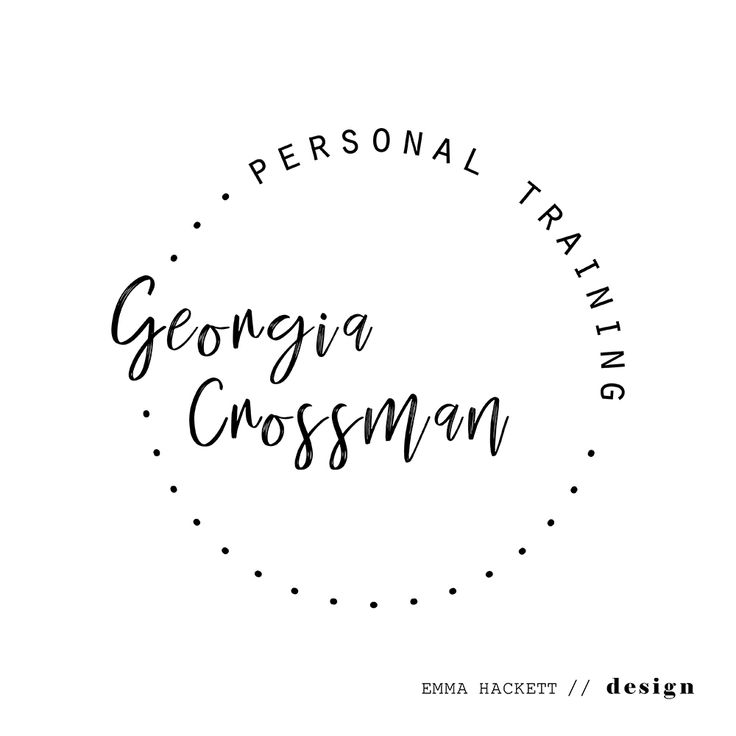 the logo for personal training in georgia cosmoan, with black ink on white paper