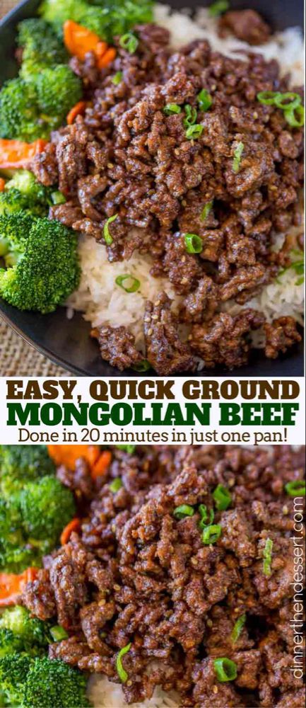 an image of easy quick ground beef and broccoli