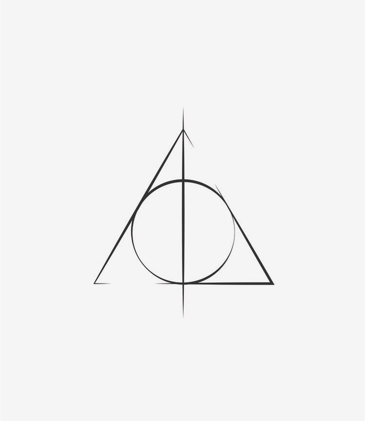 the deathly symbol for harry potter's house is shown in black and white