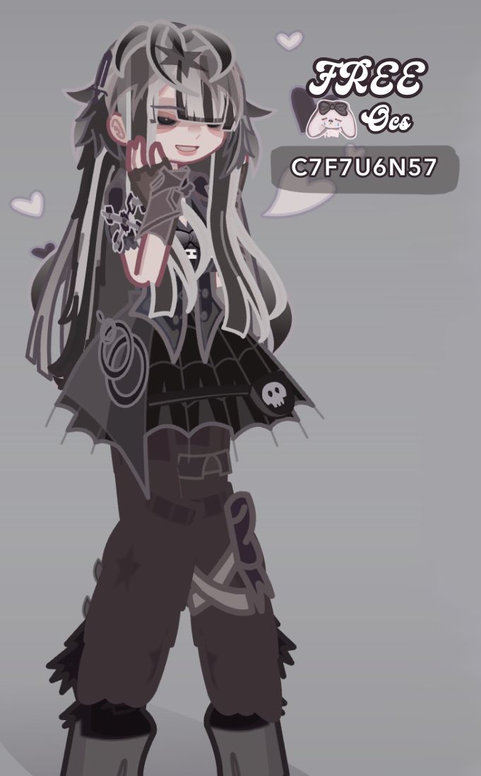 an anime character with long hair and black boots, standing in front of a gray background