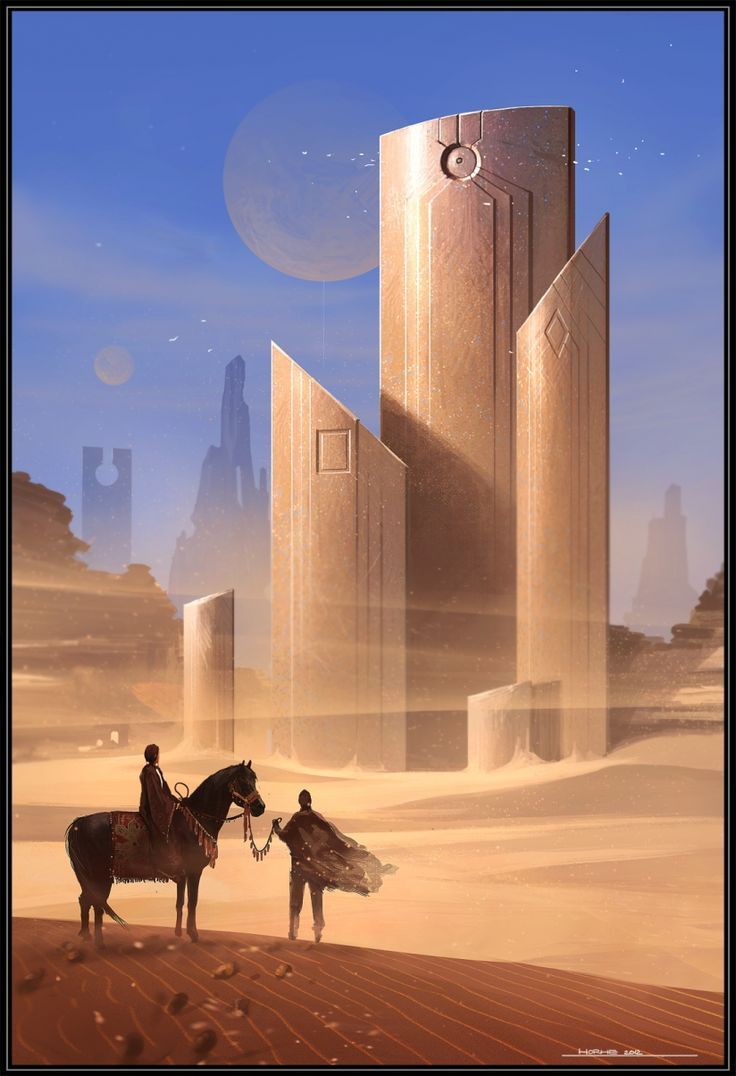 two men are standing in the desert with their horses