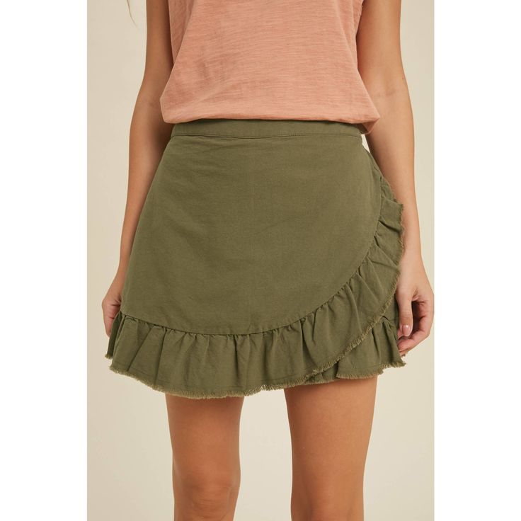 Get ready to spice up your fall wardrobe with our Frills for Fall Ruffle Hem Skort! Made with 100% cotton, this skort features a playful ruffle hem and raw edge detail. The elasticized back waist ensures a comfortable fit, making it perfect for everyday wear. Embrace the casual cute vibes and add some flair to your outfits! The Deets: Fit: true to size Material: 100% Cotton Brand: Wishlist Apparel Measurements: 13" wide, 14.5" long (based on a small) Model: S Razorback Shirt, Blue Gifts, Plus Size Pants, Matching Dresses, Fall Wardrobe, Denim Pant, Newest Trends, Cardigan Jacket, Raw Edge