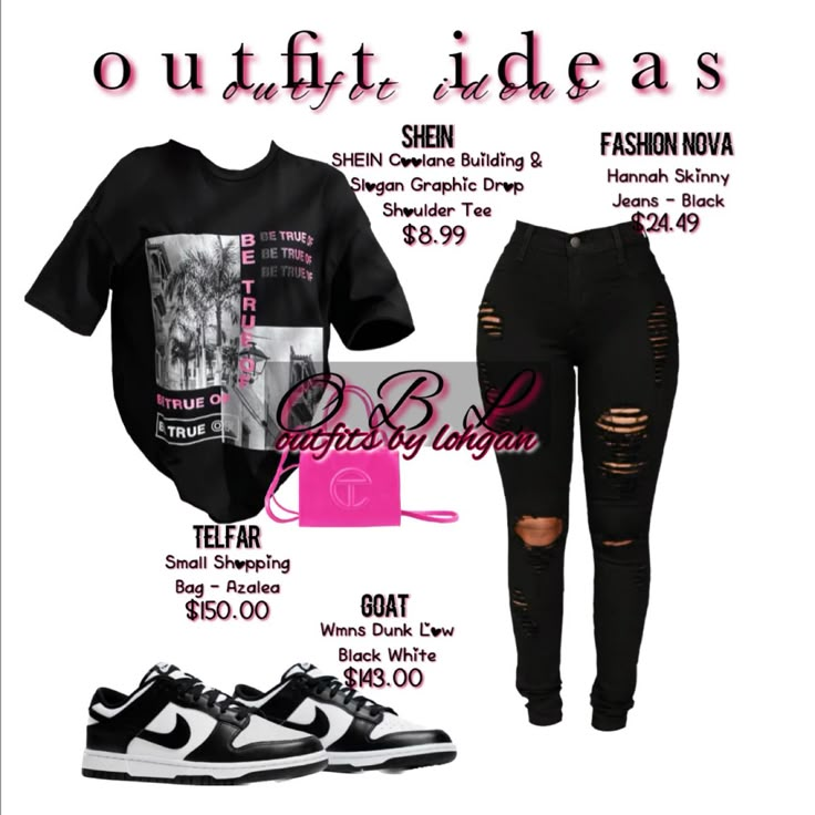 Outfits Styled With Dunks, Black And White Dunks Outfit Fall, Outfits To Wear With Leather Pants, Outfits For Black And White Dunks, Outfit Ideas For Dunks, Outfits To Wear With Pink Dunks, Black And White Dunks Outfit Baddie, Outfit Ideas With Price, Outfits With Black And White Dunks