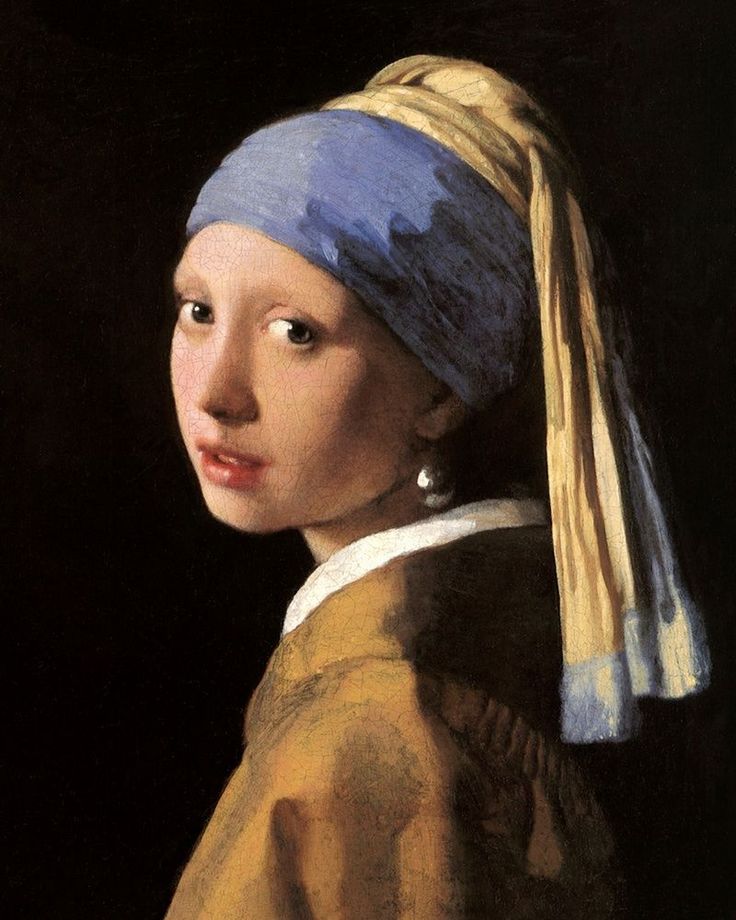 a painting of a woman with a pearl ear