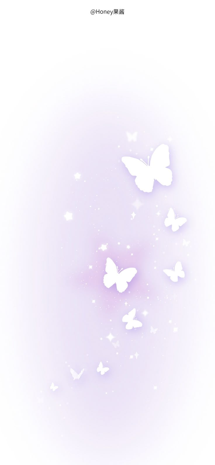 white butterflies flying in the sky with stars on it's back and bottom half