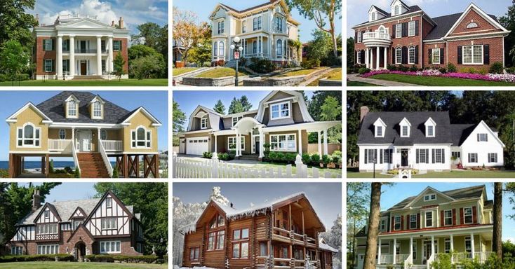 many different types of houses are shown in this collage, including two story homes