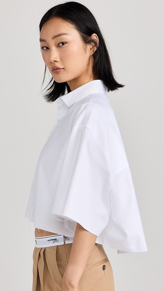 HOMMEGIRLS Oversized Crop Shirt | Shopbop White Brand, Crop Shirt, Healthcare Professionals, Gq, Fabric Weights, New Arrivals, Top Outfits, Free Shipping, Fabric