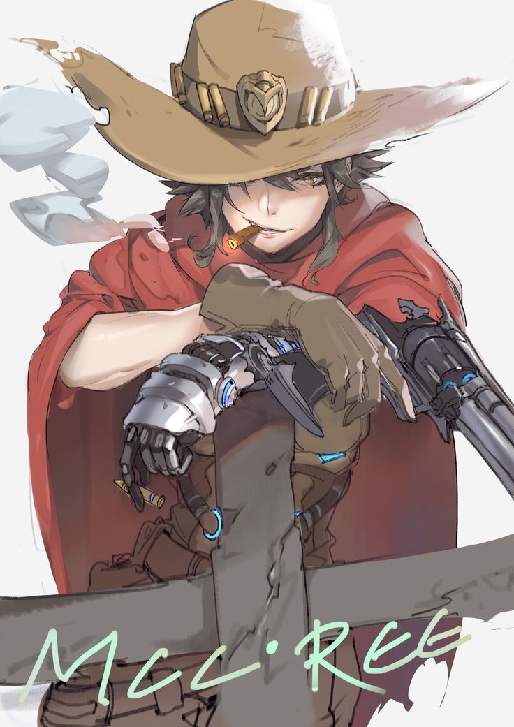 Pixiv Id 2370328, Overwatch, McCree (Overwatch), Revolver, Cigar, Cowboy Hat Cole Cassidy, Jesse Mccree, Over Watch, High Noon, Cowboy Hat, Overwatch, Video Game, Character Art, Cowboy