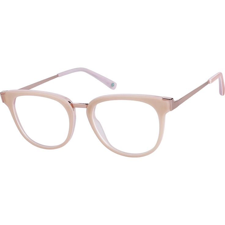 These lovely eyeglasses have larger lenses that work great for stylish sunglasses or bold eyeglasses. The wide eyeglasses has acetate rims metal temple arms and acetate temple tips. It features metal accents on the front corners. It is available blonde tortoiseshell with a glossy finish and the following matte options: classic tortoiseshell and nude pink. | Zenni Women's Square Prescription Eyeglasses Cream Tortoise Shell Mixed Tortoise Shell Glasses, Zenni Optical, Square Glasses, Stylish Sunglasses, Metal Accents, Prescription Eyeglasses, Nude Pink, Metallic Accents, Tortoise Shell