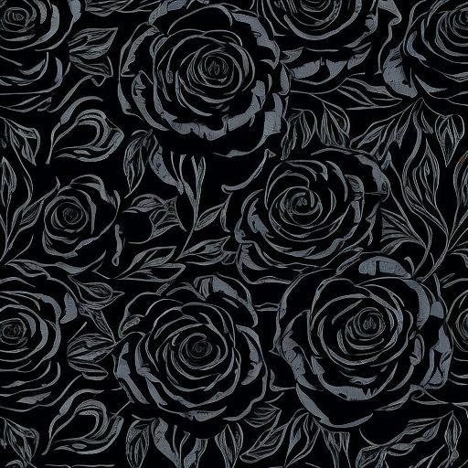 black roses with leaves on a dark background