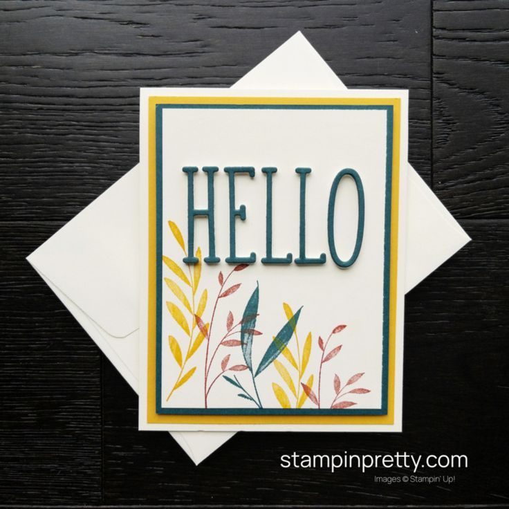 a card with the word hello written on it