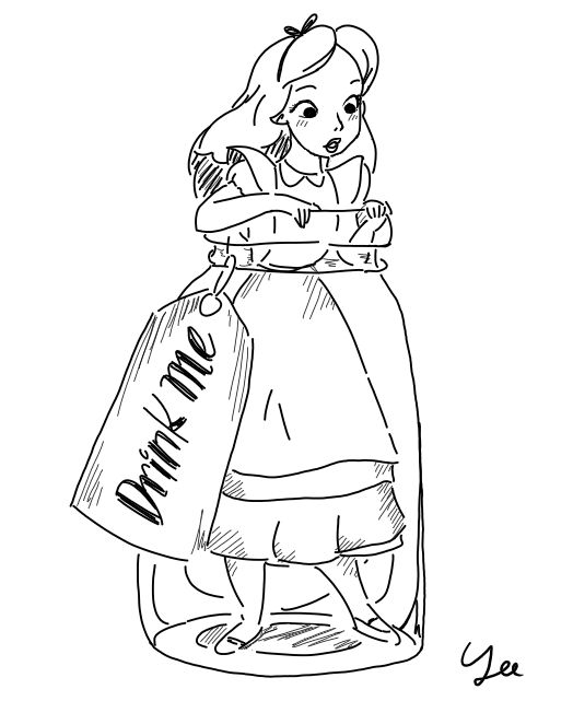 a drawing of a girl holding a bag with the words,'i love you '