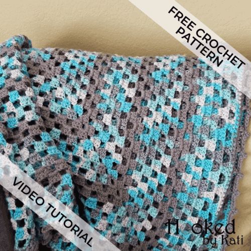 a crocheted blanket sitting on top of a bed next to a pillow with the words free crochet pattern