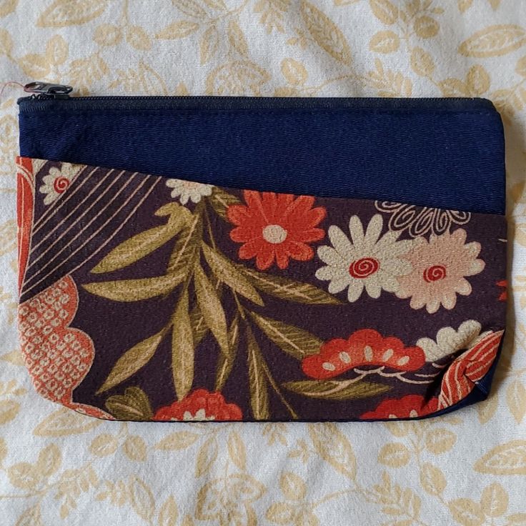 Listed As New With Tags But There Is No Tag, It Is In The Original Cello Bag Which It Came In Blue Fabric With Maroon Fabric Liner. Comes From Japan. The Floral Outer Is A Pocket. See Photos 7.5" X 5.25" Zipper Top Closure Casual Blue Pouch For Daily Use, Blue Zipper Pouch For Daily Use, Blue Pouch Cosmetic Bag For Daily Use, Blue Travel Pouch With Pockets, Blue Coin Purse With Removable Pouch, Blue Pouch With Pockets For Everyday Use, Blue Everyday Pouch With Pockets, Blue Travel Pouch Coin Purse, Blue Zipper Coin Purse For Everyday Use