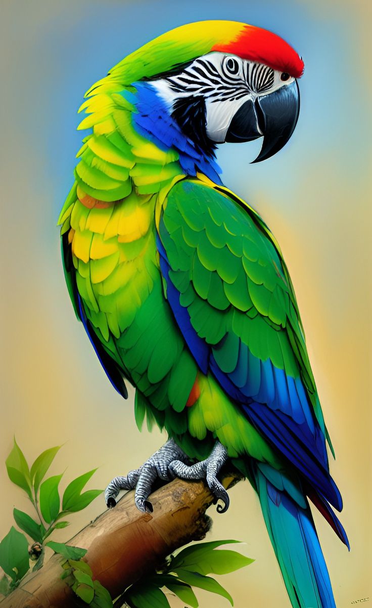 a colorful parrot perched on top of a tree branch