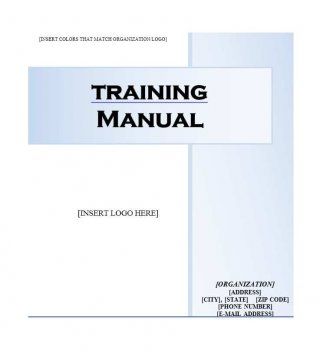 the instruction manual for training manuals