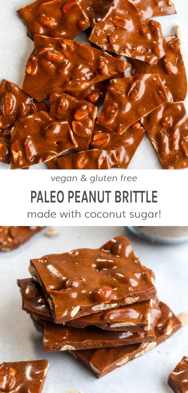 chocolate peanut brittle made with coconut sugar and vegan gluen free paleo