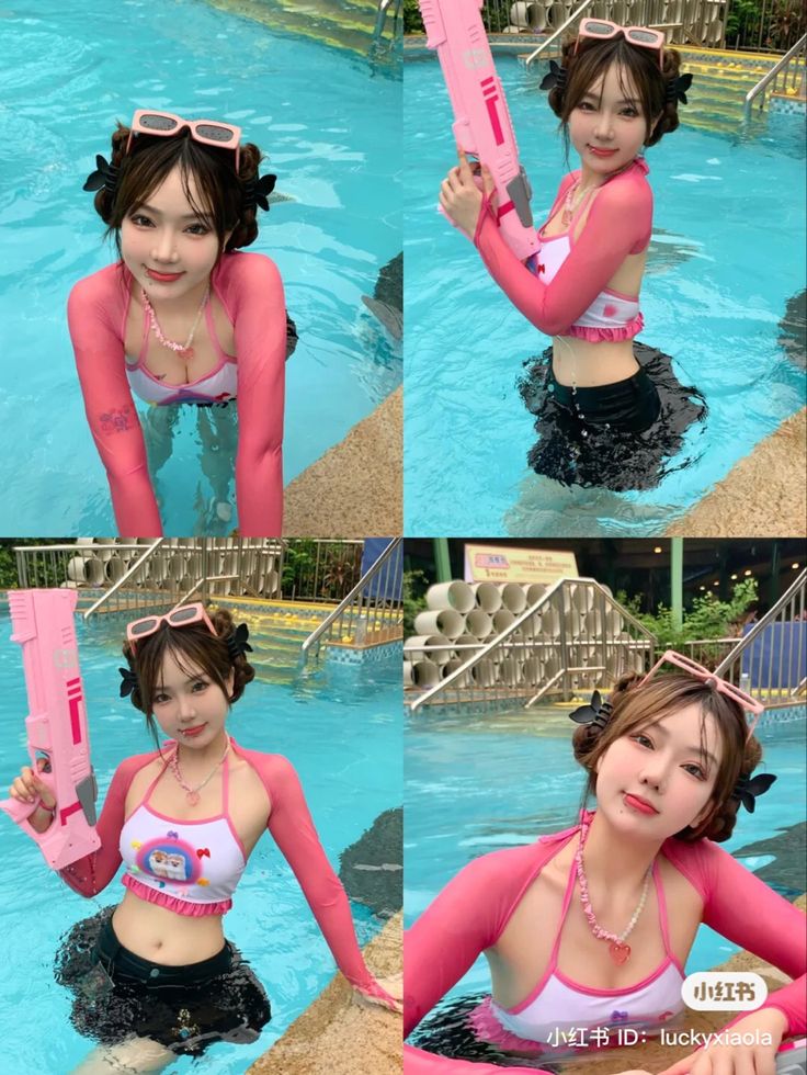 Xiaohongshu Tips, Pool Party Outfits Women, Swimming Pool Outfit Ideas, Ulzzang Photoshoot, Pool Outfit Ideas, Swimming Pool Outfit, Outfit Pool Party, Pool Party Outfit, 2000s Japanese Fashion