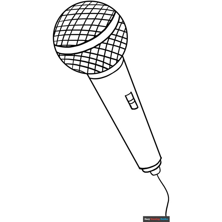 Free Microphone Coloring Page for Kids Microphone Drawing, Music Coloring Pages, Easy Drawing Guides, Guitar Drawing, Free Printable Coloring Sheets, Drawing Guides, Music Drawings, Coloring Ideas, Music Coloring