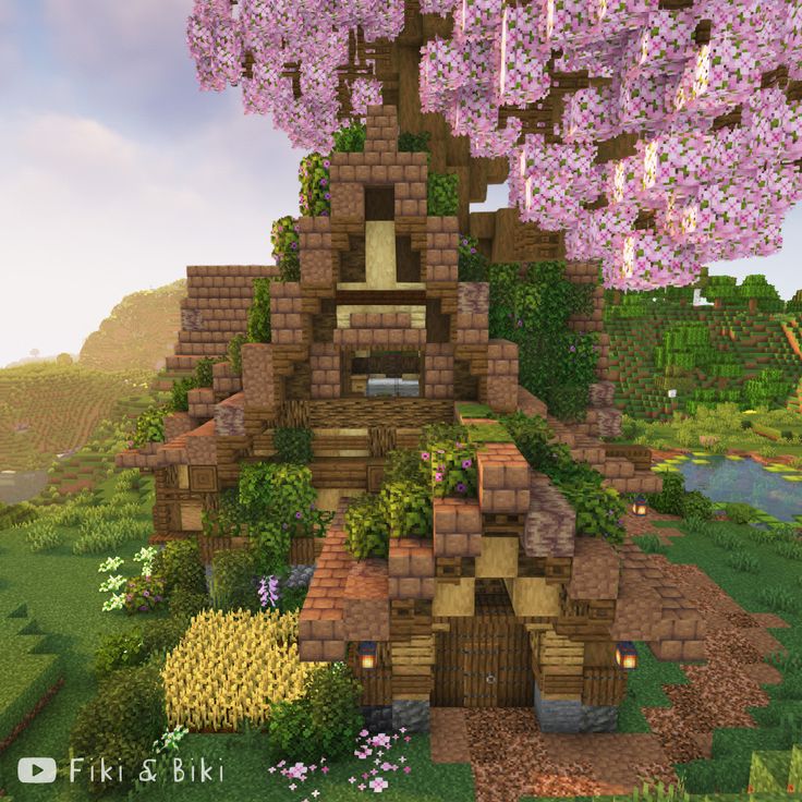 Minecraft build videos on our YouTube channel: Fiki & Biki 🐔 Cottage Minecraft, Fairytale Cottage, Minecraft Inspo, Minecraft 1, Minecraft Projects, Minecraft Designs, Minecraft Houses, Minecraft, Cottage