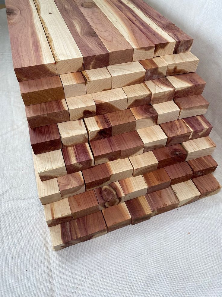 several pieces of wood stacked on top of each other