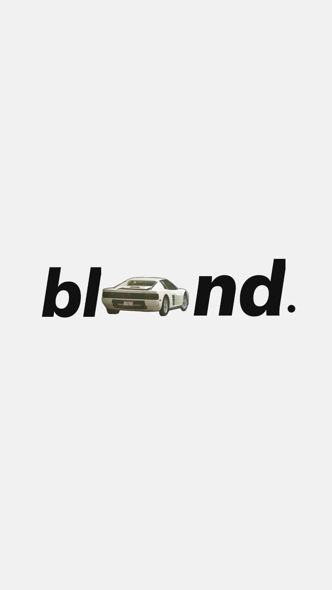 a white car with the word blnd on it