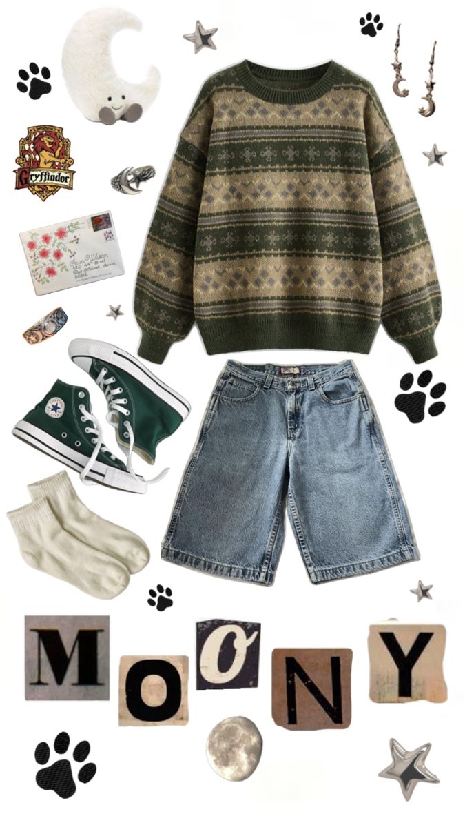 #remus #remuslupis #moony #maradras #harrypotter #hogwarts #griffendor Moony Inspired Outfit, Remus Outfit Aesthetic, Remus Lupin Outfit Ideas, Mauraders Outfit Aesthetic, Remus Lupin Aesthetic Outfits, The Beatles Outfit Ideas, Remus Sweater, Hogwarts Clothes Aesthetic, Remus Lupin Inspired Outfits