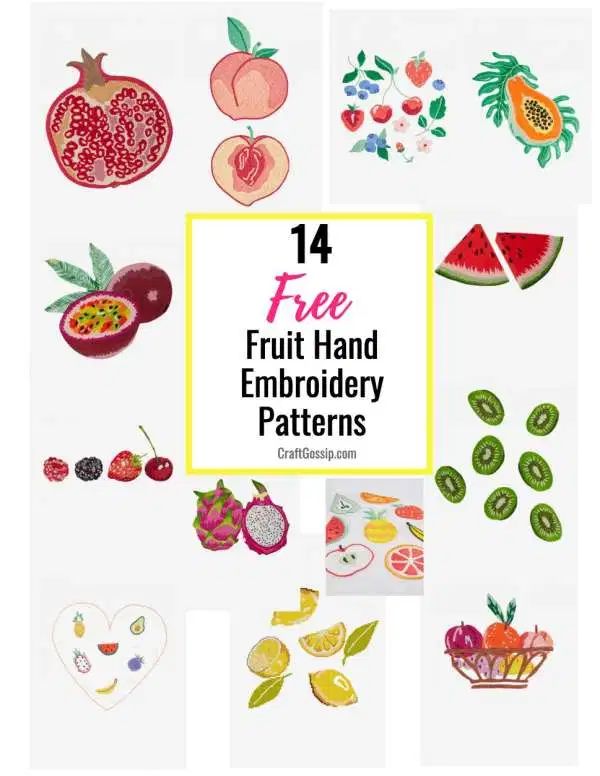 Fruit Cross Stitch Patterns Free, Food Embroidery Patterns, Fruits Embroidery, Fruit Crochet, Embroidered Fruit, Fruit Embroidery, Kitchen Embroidery, Creative Creations, Free Fruit