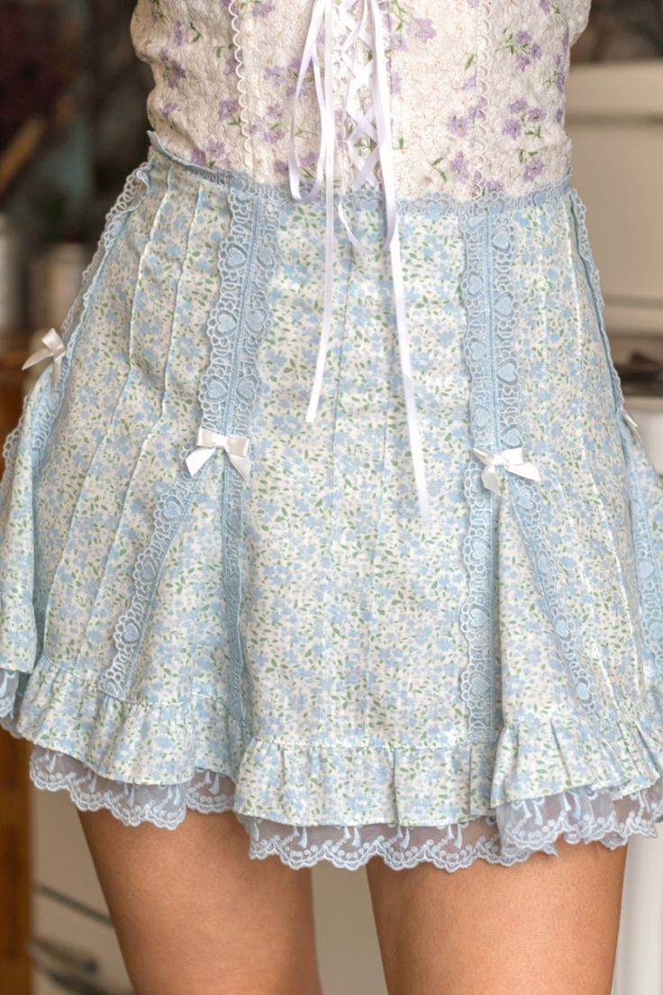 Chase away the end-of-summer blues with our Zoey Skirt ��🩵🌊

Recreate this look by shopping the link in our bio! Fitted Ruffled Mini Skirt For Daywear, Cotton Mini Skirt With Ruffles For Daywear, Feminine Bottoms With Lace Patchwork For Spring, Cute Fitted Tiered Skirt, Feminine Fitted Bottoms With Contrast Lace, Lace Trim Mini Skirt For Spring, Cute Cotton Mini Skirt With Ruffles, Feminine Cotton Mini Skirt For Day Out, Cotton Feminine Mini Skirt For Day Out