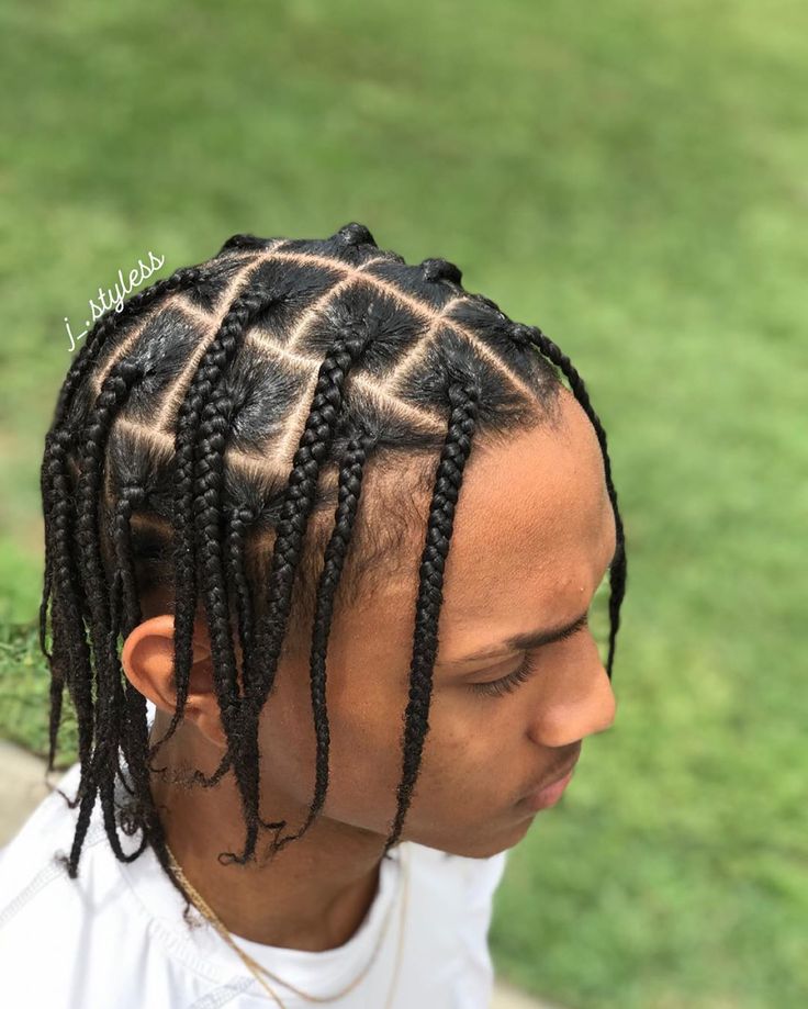 Jen!👸🏾 on Instagram: “Men Box Braids🤩✨ . . . . @j_.styless  @j_.styless  @j_.styless  . . . . . . . #menbraidstyles #menbraids #braids #braidstyles #mensfashion…” Thick Box Braids Men, Big Box Braids Men, Jumbo Box Braids Men, Box Braids For Boys, Small Box Braids Men, Men’s Box Braids, Male Box Braids, Black Men Box Braids, Box Braids Hairstyles Men