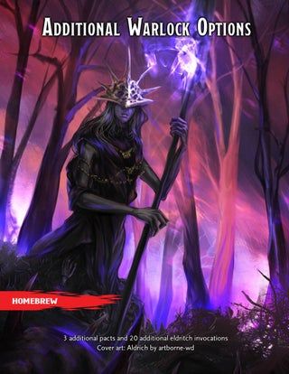 an image of a wizard holding a staff in the woods with text that reads additional warlock options