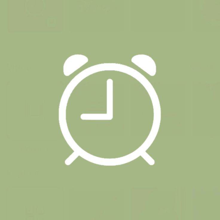 an alarm clock icon on a green background