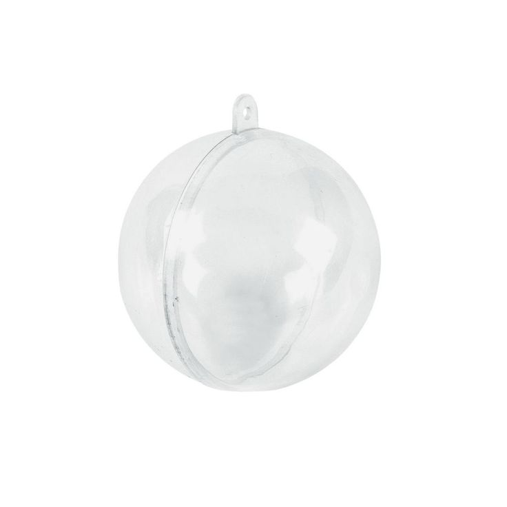 a clear glass ball ornament on a white background