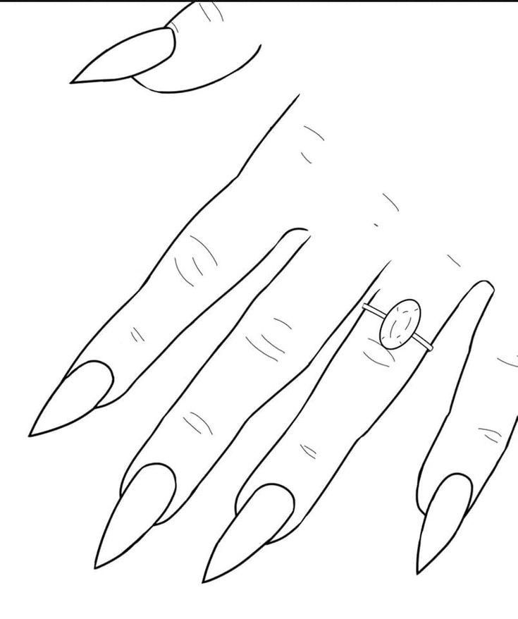 three different nail shapes with one ring on the middle and two fingers in the middle