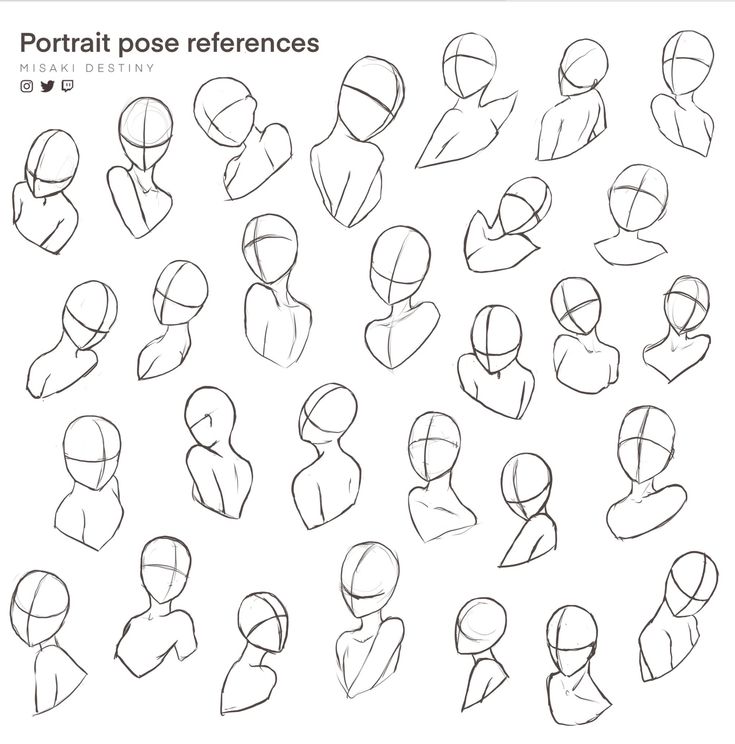 an image of the head and shoulders of people in various poses, with different facial expressions