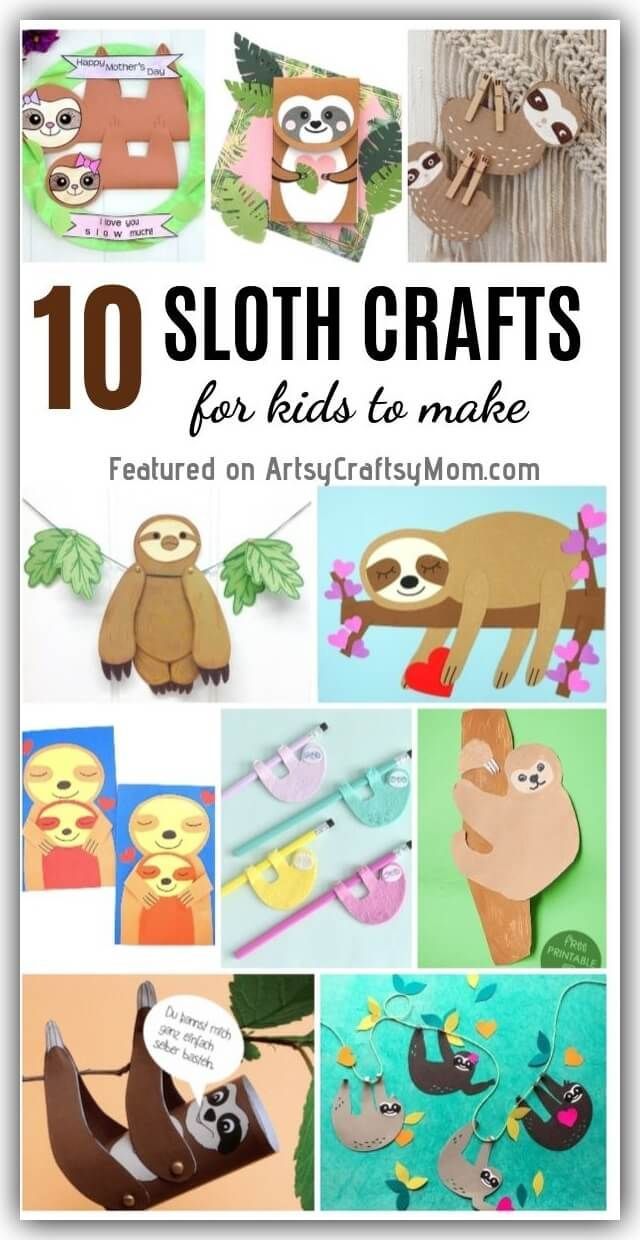 10 sloth crafts for kids to make