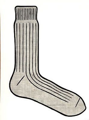 an illustration of a pair of socks and a bottle of wine on a white background