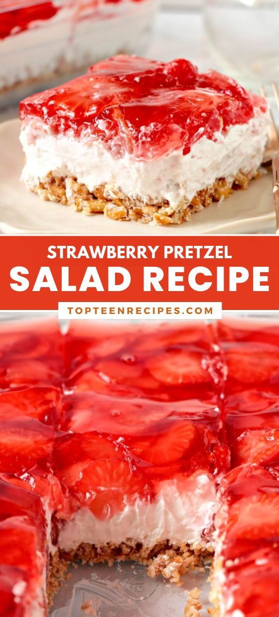 this strawberry pretzel salad recipe is so good and easy to make