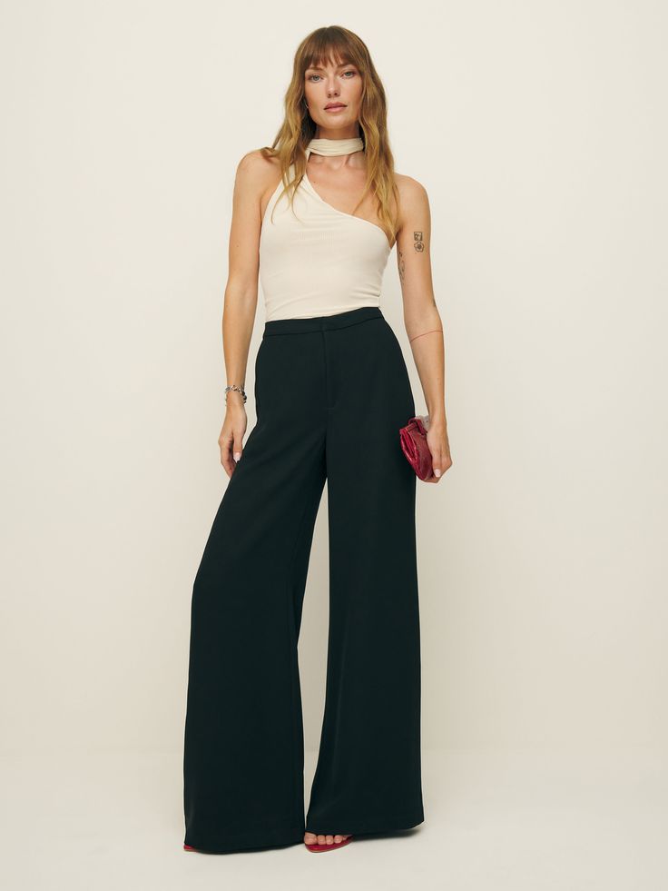 Wear the pants. Shop the Taryn Pant from Reformation, a high-rise pant with an oversized flare leg. Chic High-waist Summer Flares, Chic High Waist Summer Flares, Chic Straight Leg Flares For Spring, Chic High-waisted Flares For Summer, Chic Spring Wide-leg Flares, Spring Wide-leg Flares, Chic Spring Flares, Wide Leg Flares For Night Out In Spring, Spring Wide Leg Flares For Night Out