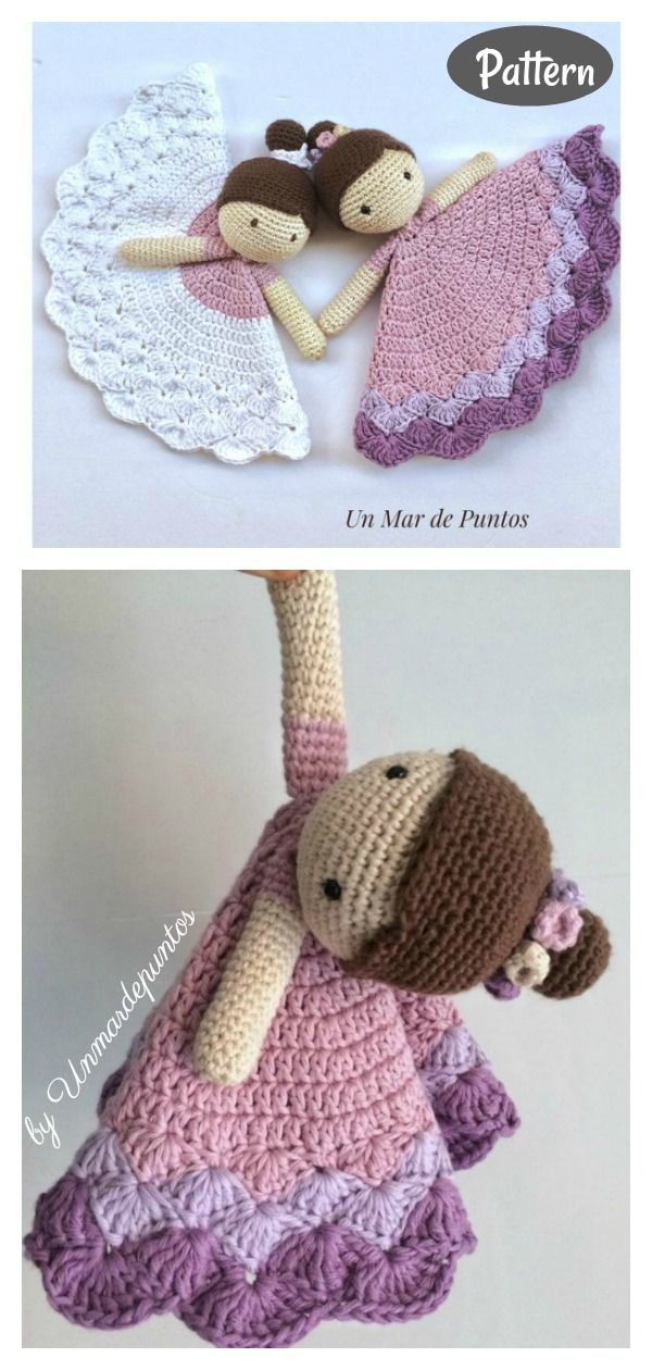 The Doll Lovey Free Crochet Pattern works up quickly and is toys and security blanket, all in one. It will give the little one in your life lots of snuggly comfort. Free Arumigami Patterns, Poncho Crochet, Lovey Pattern, Crochet Lovey, Pola Amigurumi, Crochet Baby Toys, Baby Lovey, Haken Baby, Crochet Diy