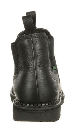 The Georgia Boot Romeo High 4" Waterproof Boot is made from full-grain leather and is a great choice for a work shoe or for out on the town. Pull loops and twin gores make these black work boots easy put on and take off. Constructed with the Georgia waterproof system, your feet will stay dry. Inside the boots is a high-performance lining, and a steel shank to support your arch. The removable cushion insole provides lasting comfort. The Georgia Giant polyurethane outsole is a good base for this s Durable Leather Ankle Work Boots, Durable Black Leather Waterproof Boots, Black Leather Waterproof Durable Boots, Black Work Boots, Georgia Boots, Tactical Shoes, Work Shoe, Black Work, Goodyear Welt