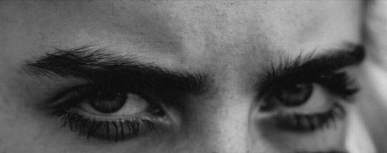 black and white photograph of a man's eyes