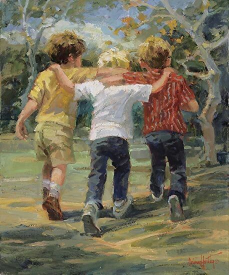 Friendship Paintings, Illustration Art Nouveau, Friendship Art, Brothers Art, About Friendship, Boy Illustration, Mom Art, Arte Inspo, Childrens Art