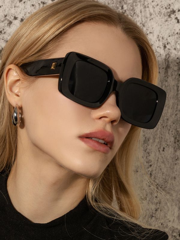 Sun Protection Sunglasses Accessories BLACK-One_size Elegant Sunglasses, Oversized Glasses, Sunglasses Women Vintage, Cycling Sunglasses, Uv Sunglasses, Retro Mode, Shades Sunglasses, Designer Glasses, Rectangle Sunglasses