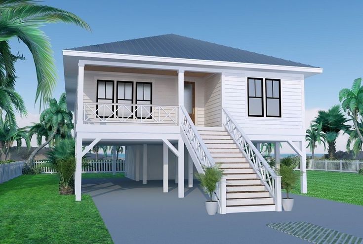 this is a computer rendering of a house with stairs leading up to the second floor