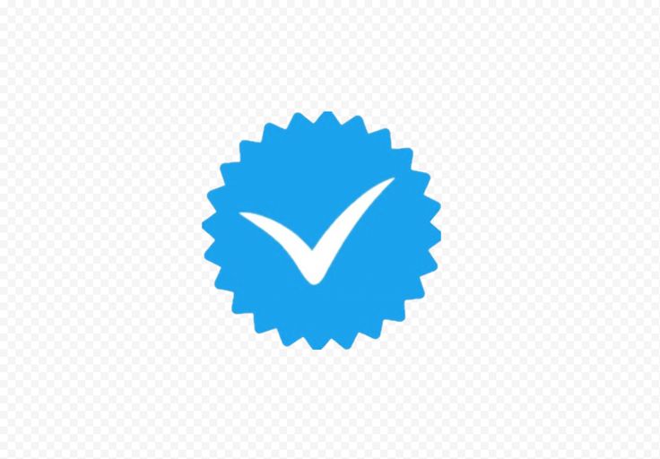 a blue check mark on a white background