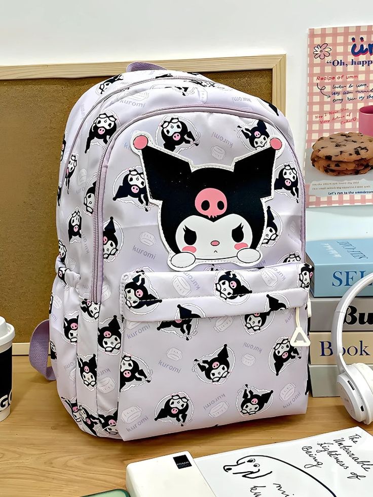 Sanrio Characters Backpack Aesthetic Sanrio, Sanrio Backpack, Fall Sweaters For Women, Hello Kitty Kuromi, Crop Pullover, Denim Hoodie, Kuromi Cinnamoroll, Jogger Pants Casual, Patchwork Jacket