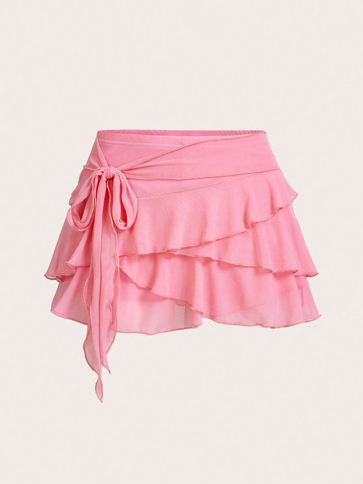 SHEIN ICON Women's Multi-Layer Ruffle Trim Low Rise Y2K Mini Black SkirtI discovered amazing products on SHEIN.com, come check them out! Cute Pink Flowy Skirt, Pink Flowy Skirt, Skirts Y2k, Pink Ruffle Skirt, Ruffle Skirts, Ruched Mini Skirt, Barbie Wardrobe, Pink Bottoms, Birthday Fits