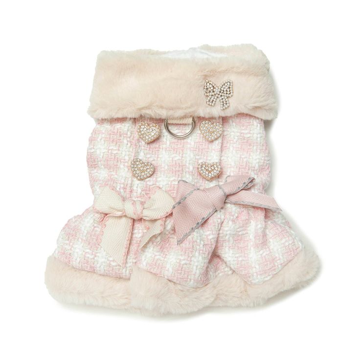 paris-dress-for-puppies Puppy Outfits, Pink Pet, Dog Designer Clothes, Luxury Pink Pet Room, Pink Tweed Dress, Pink Dog Clothes, Coquette Dog Clothes, Chihuahua Clothes, Harness Dress