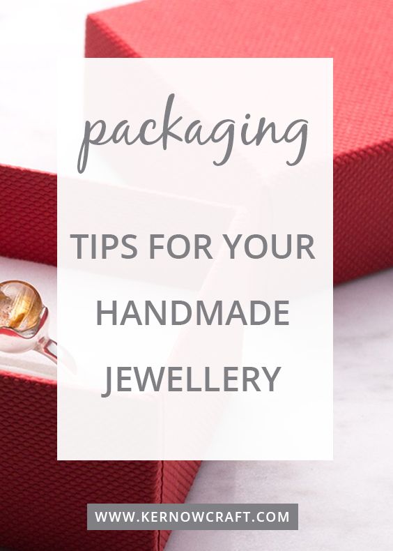 jewelry in a red box with the words packaging tips for your handmade jewelry